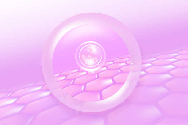 透明质酸头发和皮肤解决方案广告，粉红色胶原蛋白血清滴过皮肤细胞与化妆品广告背景准备使用，插图载体。图片下载