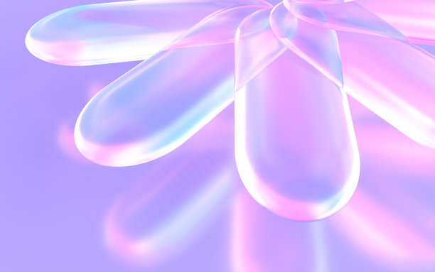 水晶玻璃制成的花的3D插图图片下载