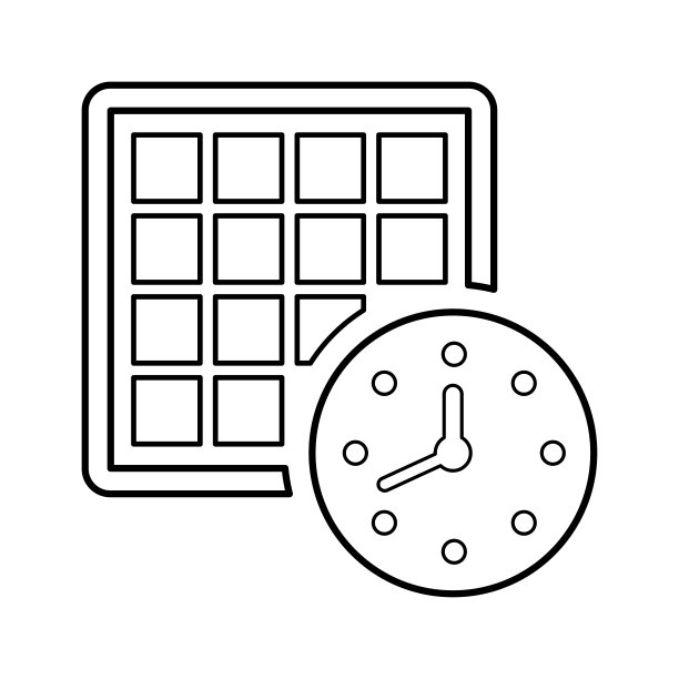 日程安排，截止日期线性图标。轮廓矢量图。图片下载