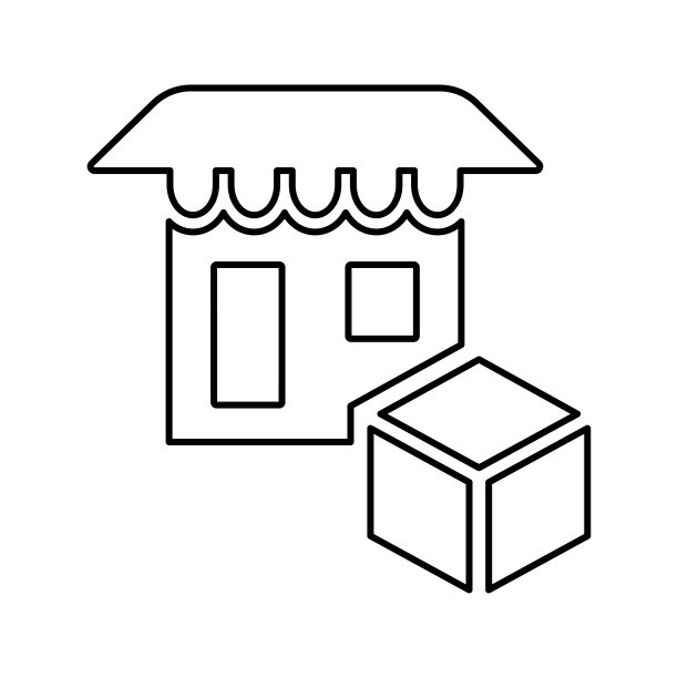 产品商店线性图标矢量轮廓图片下载