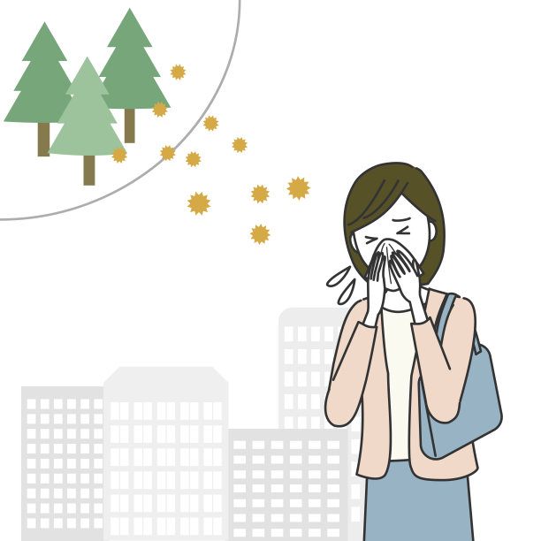得了花粉热的女人擤鼻涕图片下载