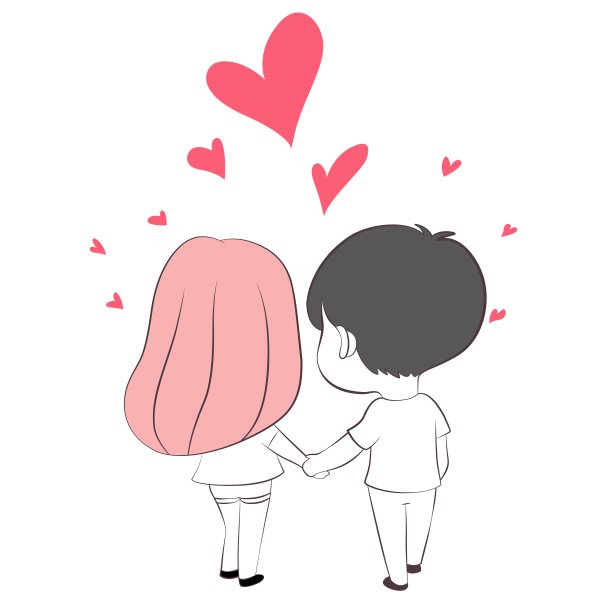 不同章节的夫妻插图。图片下载