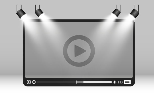 视频媒体播放器。web和移动应用程序的接口。矢量插图，EPS10。图片下载