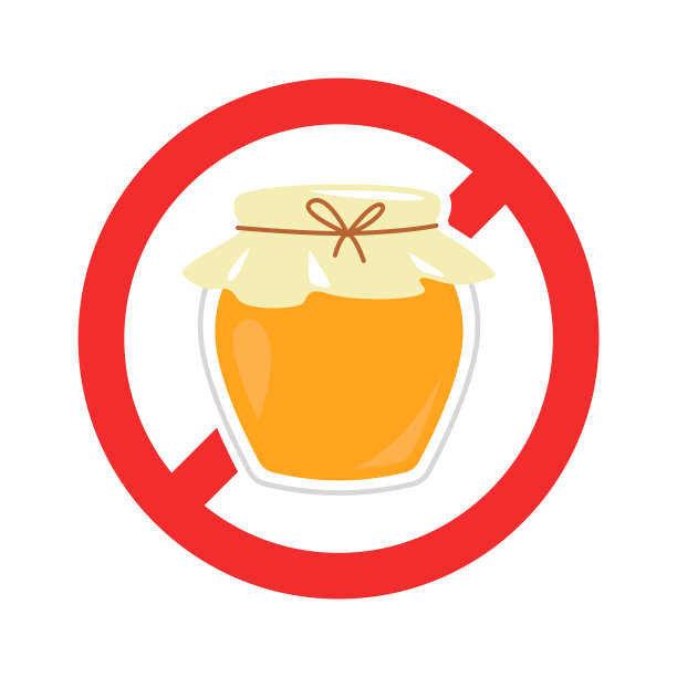过敏原食品平面图标禁止蜂蜜图片下载