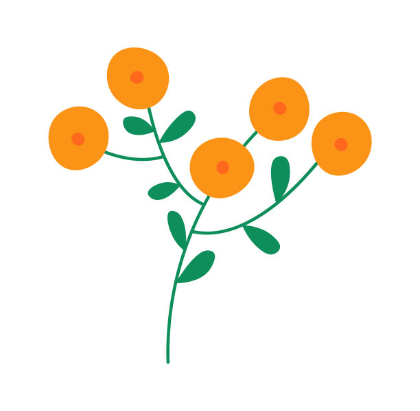 野花花束扁平图标美丽的春天植物图片下载