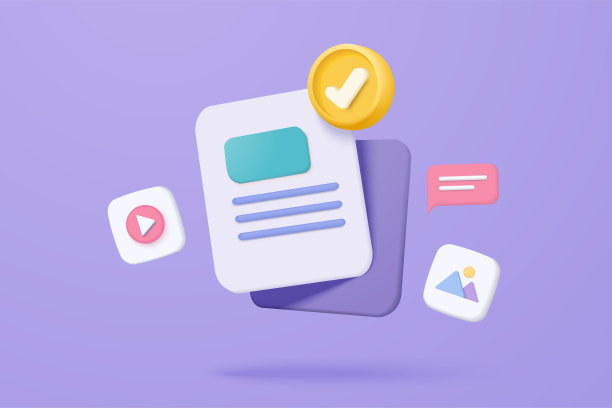 3D媒体数据与视频和图片库。在数据库中搜索图像和视频文件。文档管理软件，文档表单，复合文档概念。3d文件图标矢量渲染插图图片下载