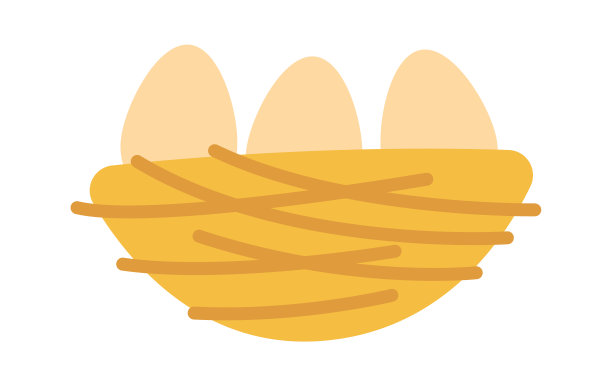 小鸡蛋在鸟巢平面图标图片下载