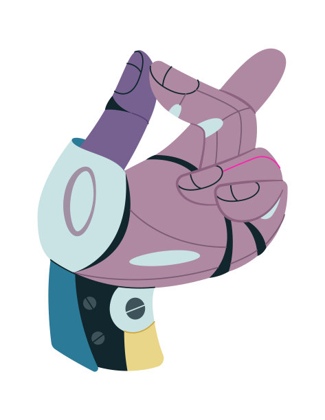 手指咔嚓手势平面图标自动机械手图片下载