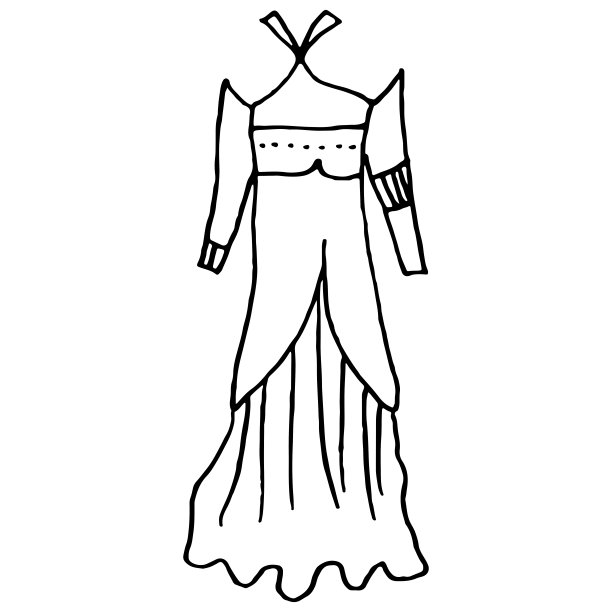 用小孩的衣服涂鸦手绘。矢量插图的线条和儿童着色页图片下载