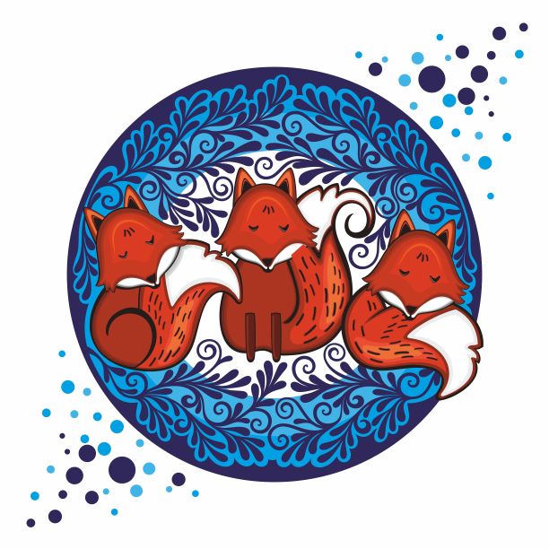 矢量橙色狐狸插图图片下载