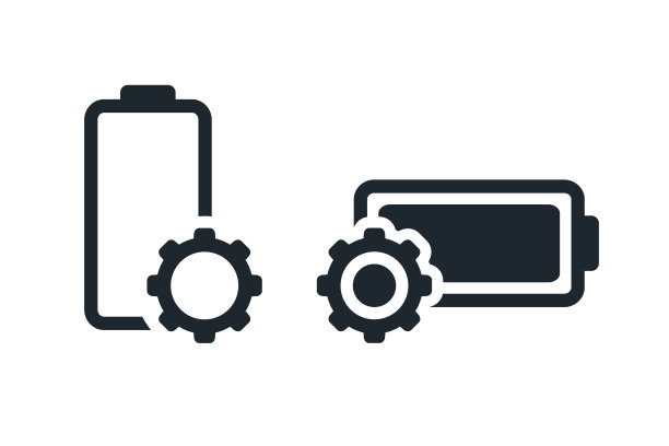 电池齿轮设置图标。说明向量图片下载