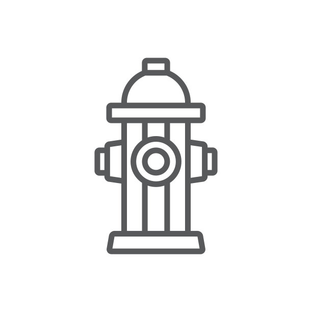 消火栓线图标。极简主义图标孤立的白色背景。消防栓简单的轮廓。图片下载