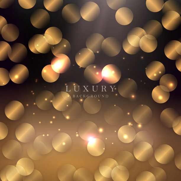 优雅的插图与黑色背景上闪闪发光的金色圆圈的轮廓图片下载