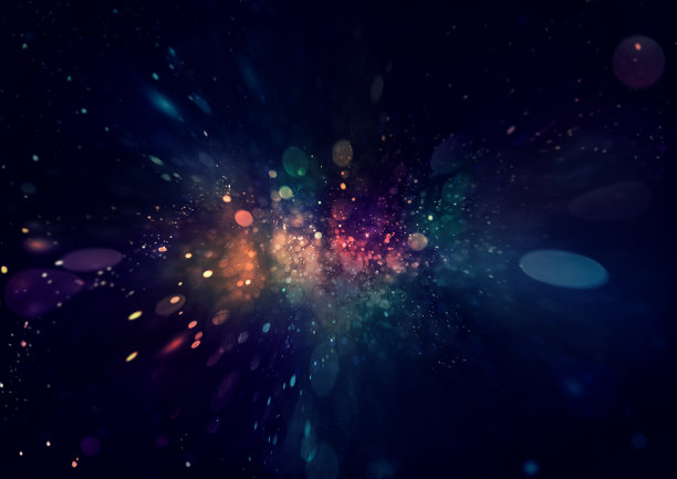 不聚焦的冷暖光源在黑色背景上运动图片下载