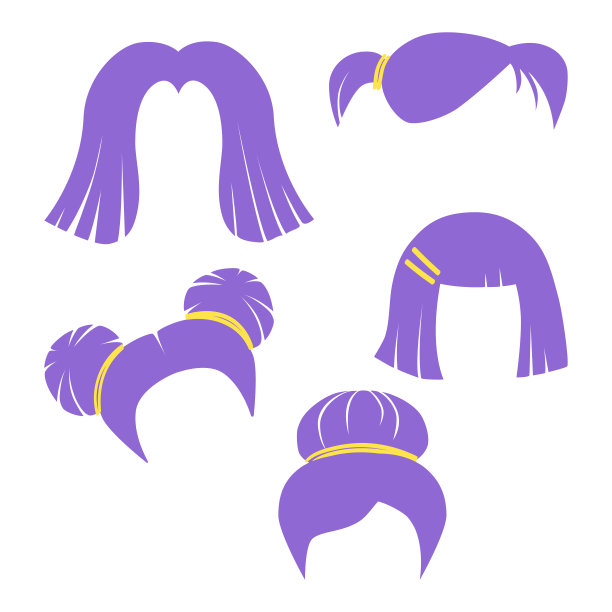 紫色发型系列图片下载