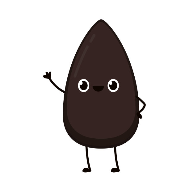 黑芝麻人物设计。白底黑芝麻。图片下载