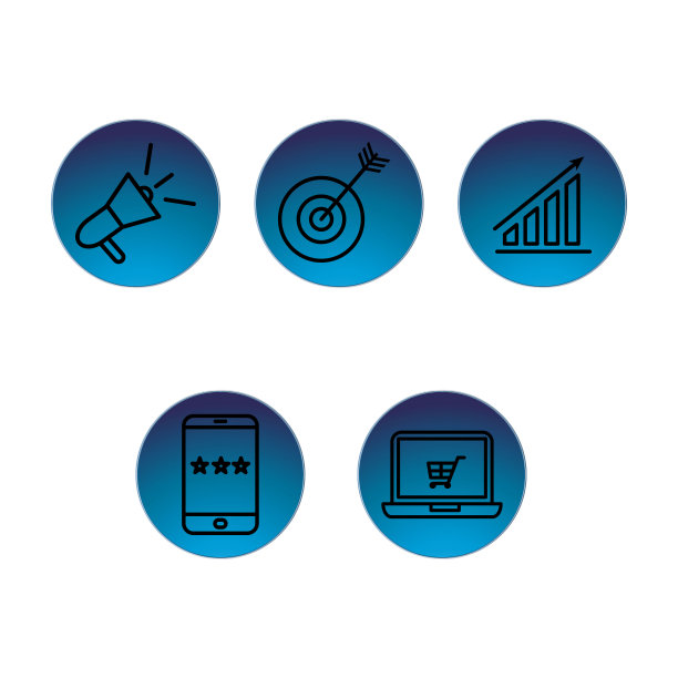 营销图标的插图矢量图形图片下载