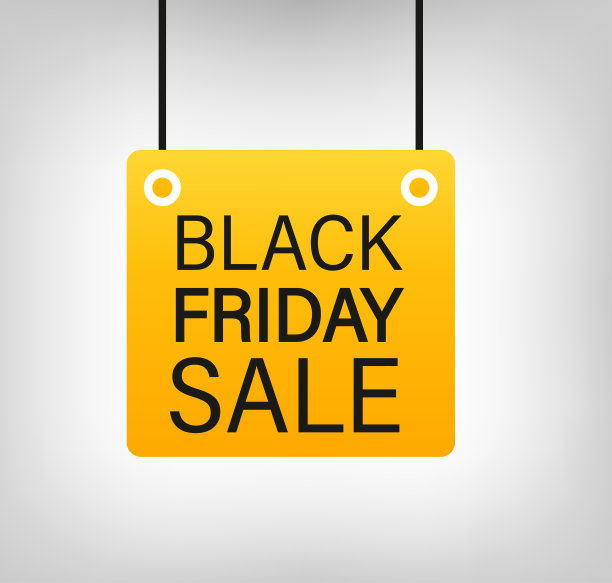 黑色星期五销售黄色标签，横幅，广告。矢量图图片下载