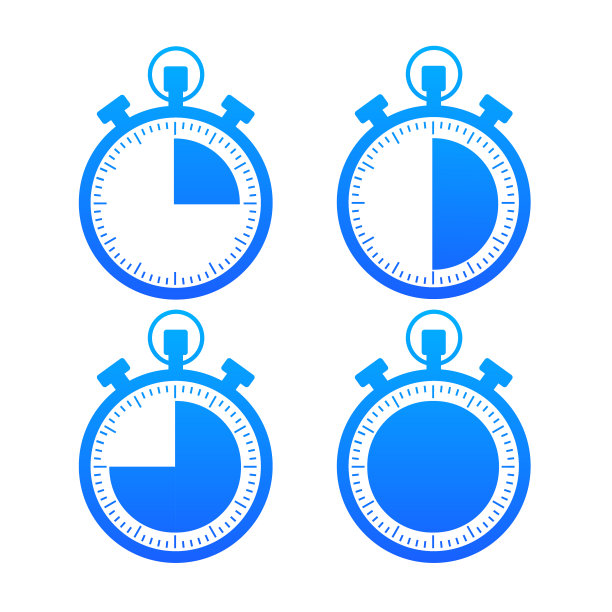 设置时间图标，秒表计数时间。矢量图图片下载