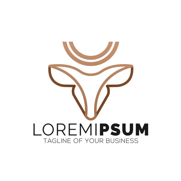 鹿头线优雅的图标设计矢量图片下载