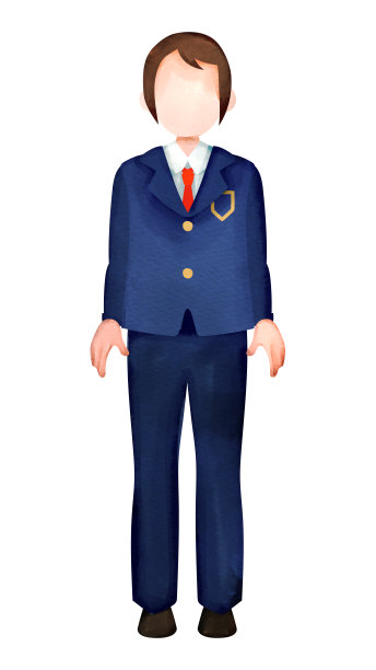 男初中生或男高中生，穿着运动上衣和长裤制服图片下载