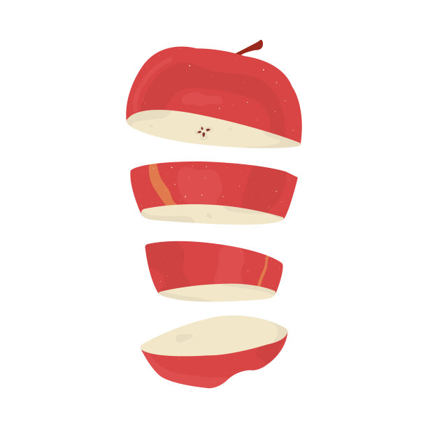 多汁成熟的苹果，单独切开图片下载