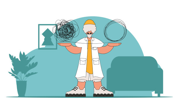 帮助有精神问题的人。心理学家解开了一团混乱的思绪。图片下载