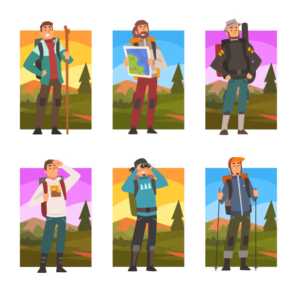 男子旅行者或探险家与背包从事图片下载