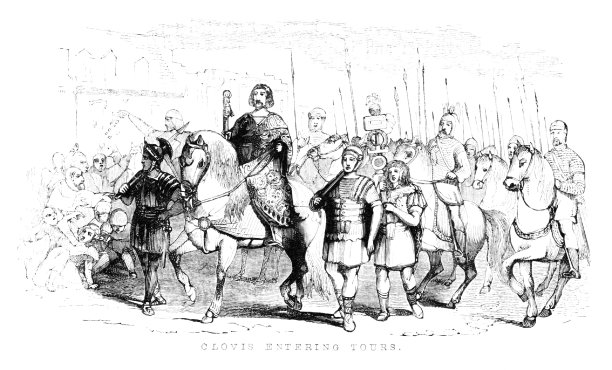克洛维斯一世胜利进入图尔，中世纪欧洲历史图片下载