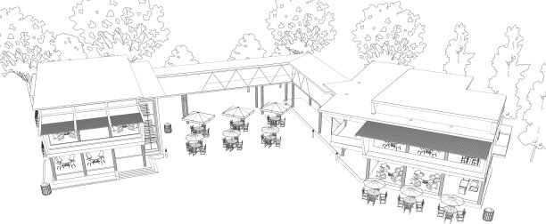 咖啡店的3D插图图片下载