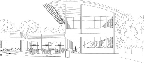 咖啡店的3D插图图片下载