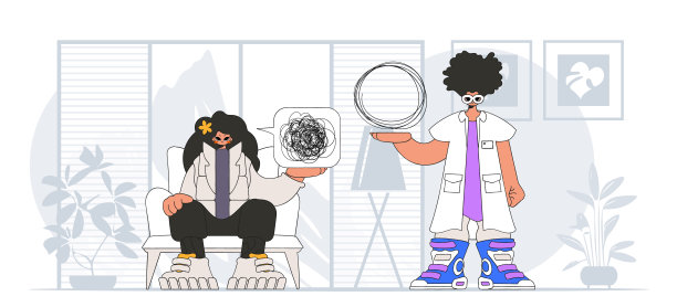 话题帮助:被无望和绝望感折磨的人心理学家解开了一团混乱的思绪。病人表现出他沉浸在他的思想中。图片下载