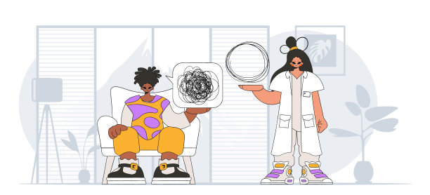 话题帮助:被无望和绝望感折磨的人心理医生解开了一团乱麻。病人表现出思想混乱。图片下载