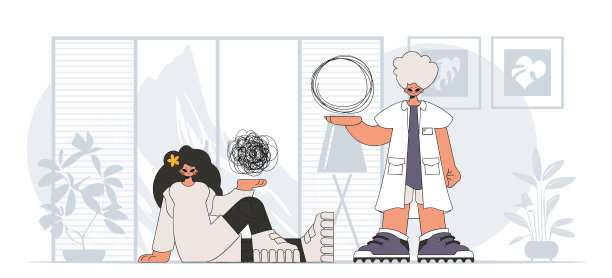 话题帮助:被无望和绝望感折磨的人心理医生解开了一团乱麻。病人表明他迷失在自己的思想深处。图片下载