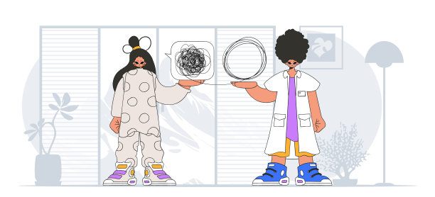 话题帮助:被无望和绝望感折磨的人心理医生解开了一团乱麻。病人表现出他沉浸在他的思想中。图片下载