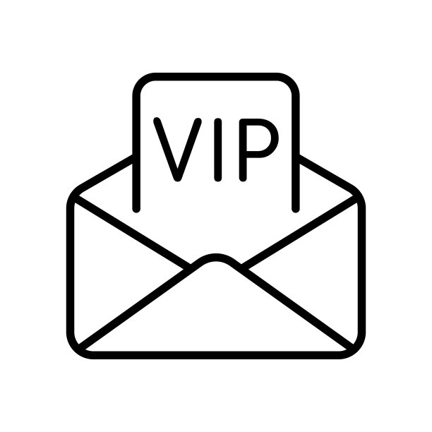 Vip邮件行图标。通信，信件，打开信封，收到，新的，联系我们，写，发送消息，邮件，消息，管理。经营理念。白色背景上的矢量线图标图片下载