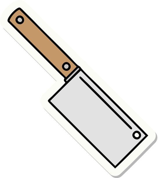 纹身贴纸的传统风格的肉切刀图片下载