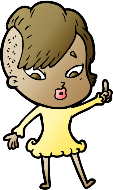 漫画惊讶女孩指着图片下载