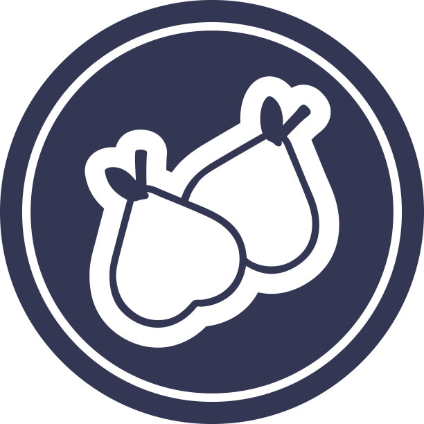 有机梨圆形图标符号图片下载