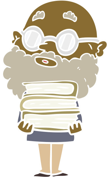 平面彩色风格的卡通好奇男子胡须和眼镜图片下载