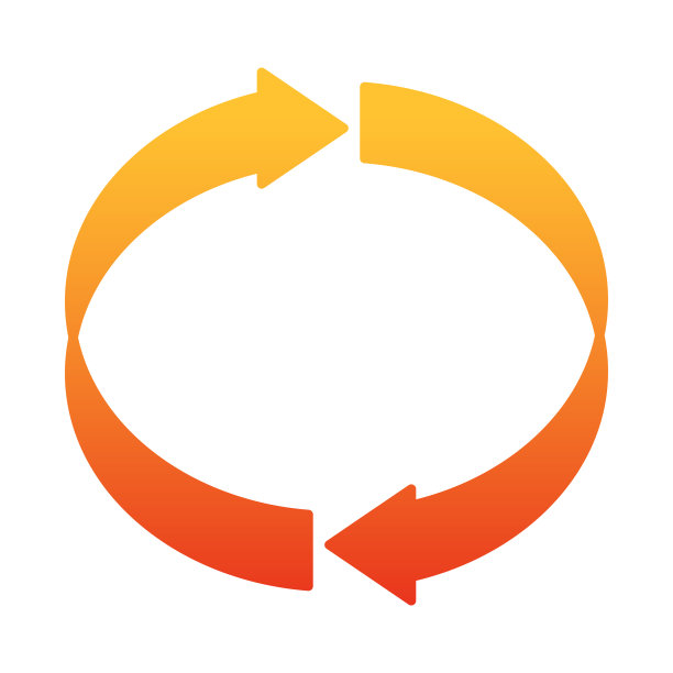 红色渐变圆形旋转箭头。易于使用的矢量数据。图片下载