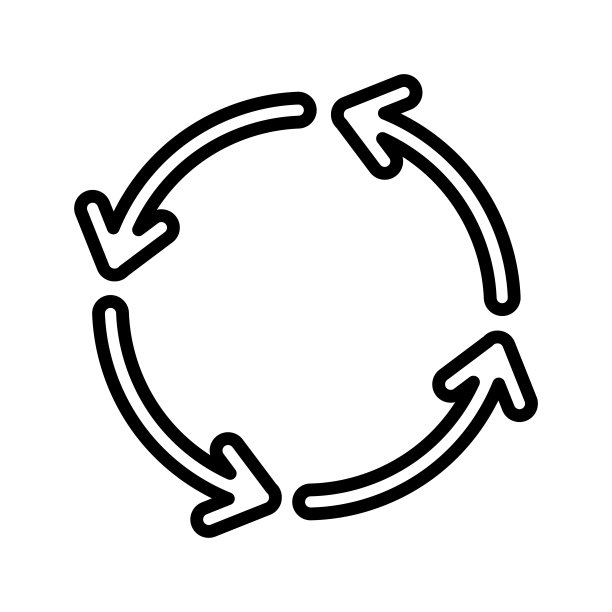 单色圆形旋转箭头。易于使用的矢量数据。图片下载
