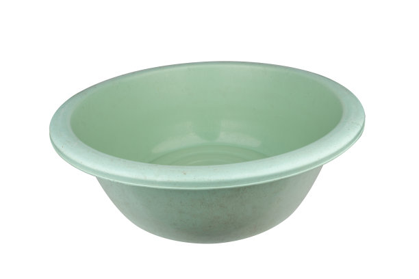 盆内塑料绿色隔离在白色背景上图片下载