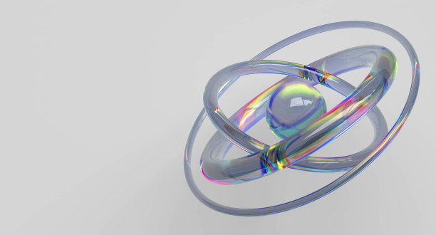 抽象的透明几何色散效果，详细的反射和折射图片下载