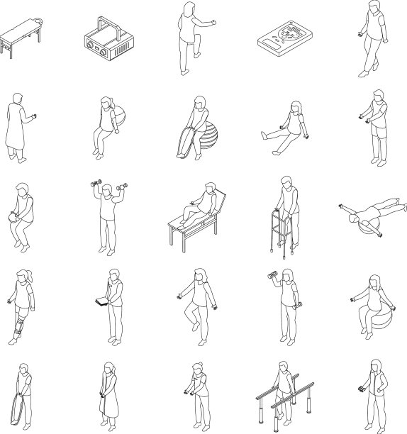 物理治疗师图标设置大纲图片下载