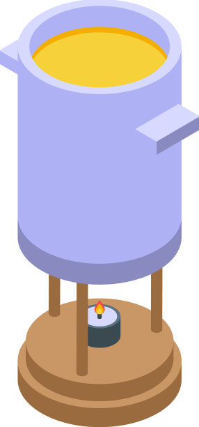 燃烧奶酪火锅图标等距图片下载