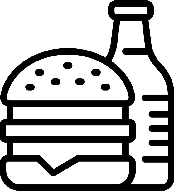 汉堡快餐图标大纲学生俱乐部图片下载