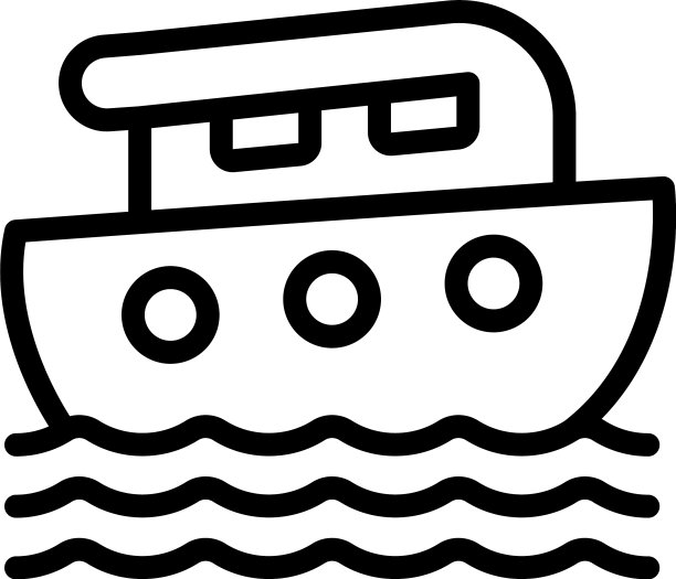 海船图标勾勒游泳营地图片下载