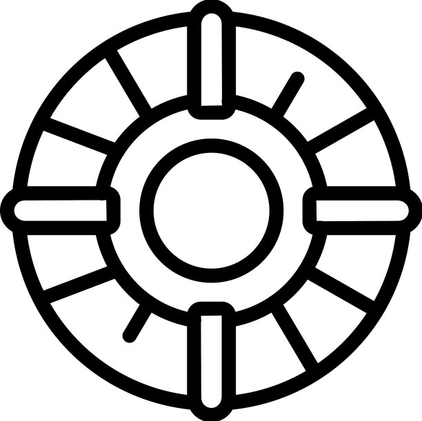 海上救生圈图标勾勒水上营地图片下载