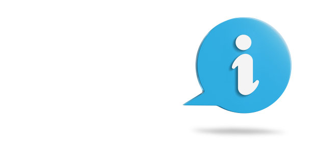 全景白色背景上带有语音气泡的信息标志图片下载